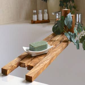 Wooden Bath Caddy, Bath Shelf, Bath Accessories, Live Edge Bath Board,  Natural Wood Bath Tray, Bathroom Decor, Bathtub Tray, Gift for Her 