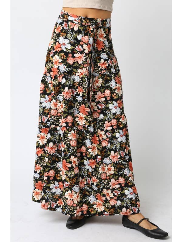 Black Multi Ayla Floral Skirt for wholesale on Faire