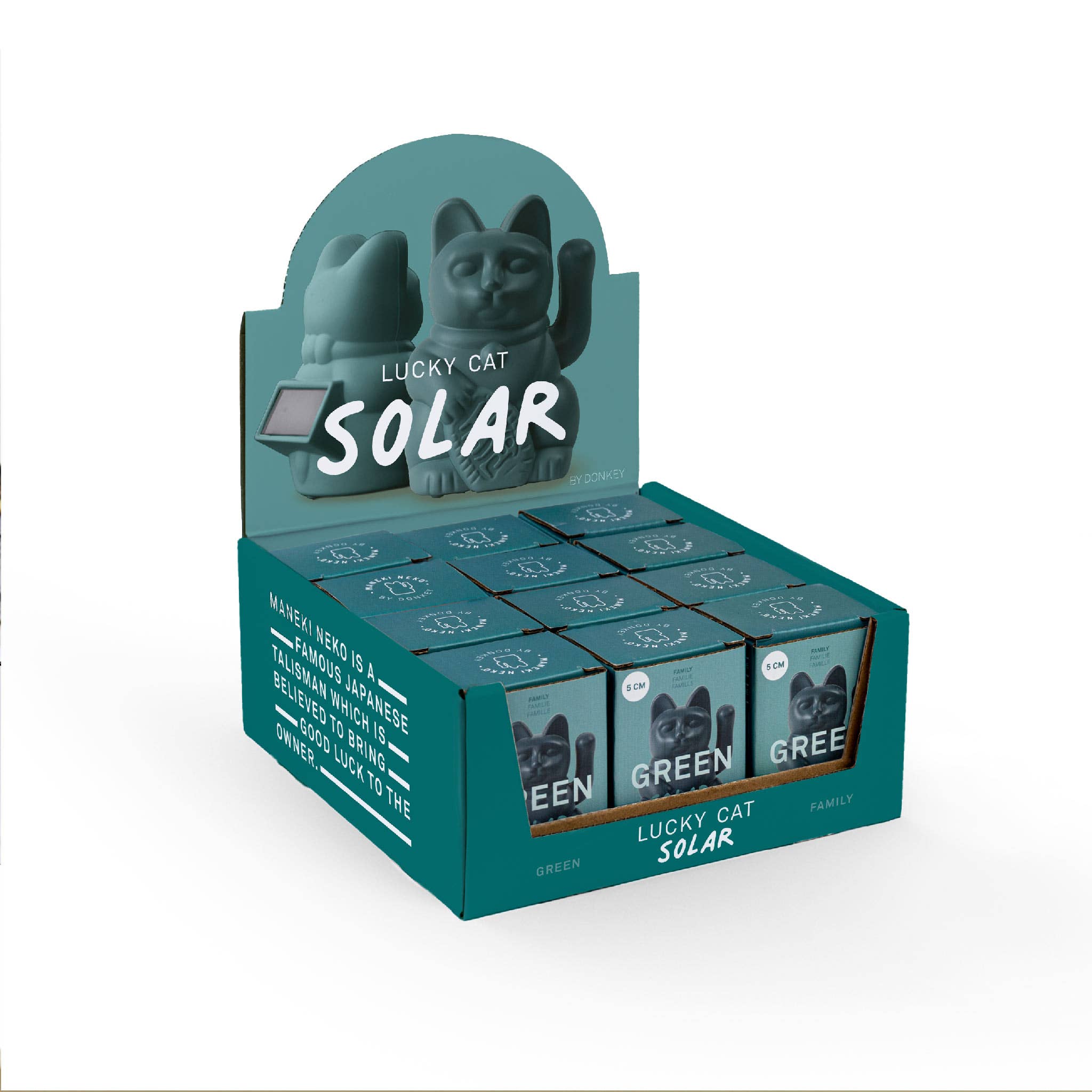 DONKEY - Wholesale Decorative Figurine - Glückskatze Solar Grün4