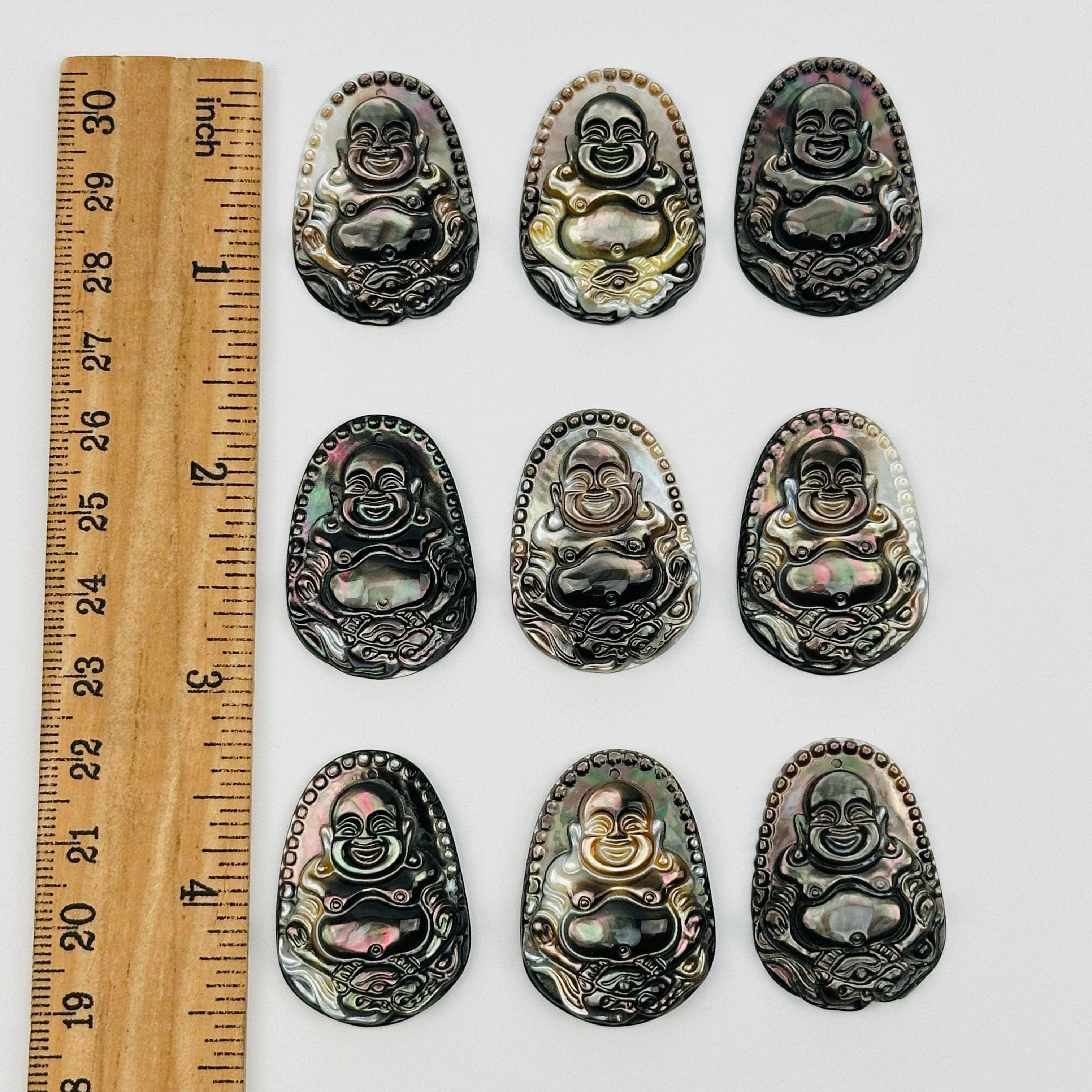 Rock Paradise – wholesale Individual charm/pendant – Abalone Buddha Pendant - Top Drilled -5