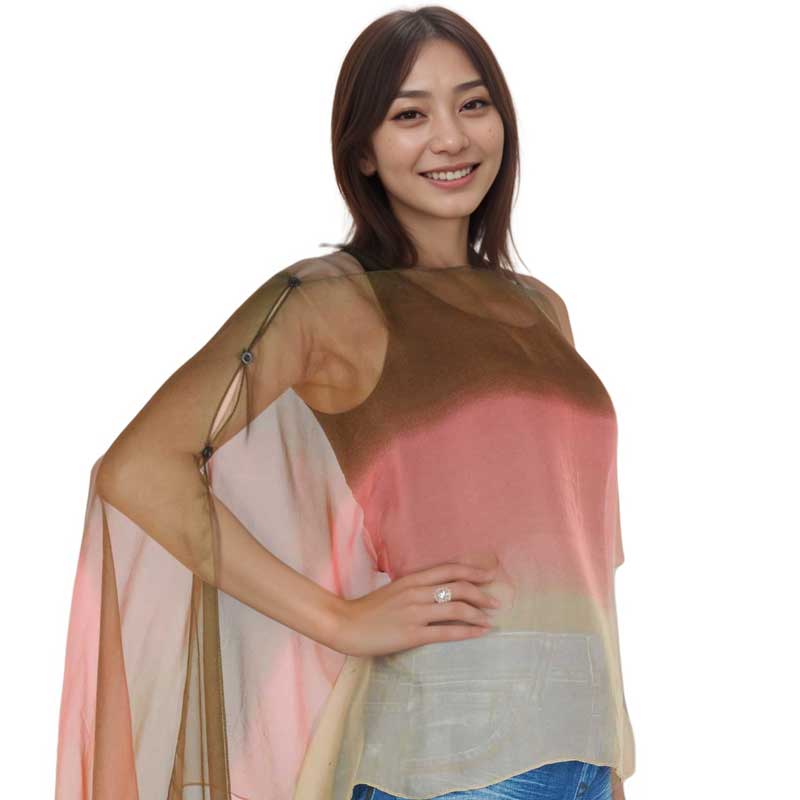 The Magic Scarf Company – wholesale Poncho - Dam – 1799 - Silkeslen poncho/kappa med sex knappar82