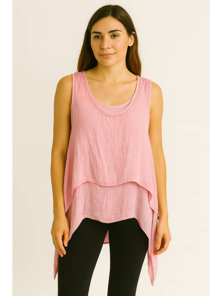 Lucy Sparks – wholesale Shirt – Women’s – COLD WASHED 2 PIECE SLEEVELESS TOP11