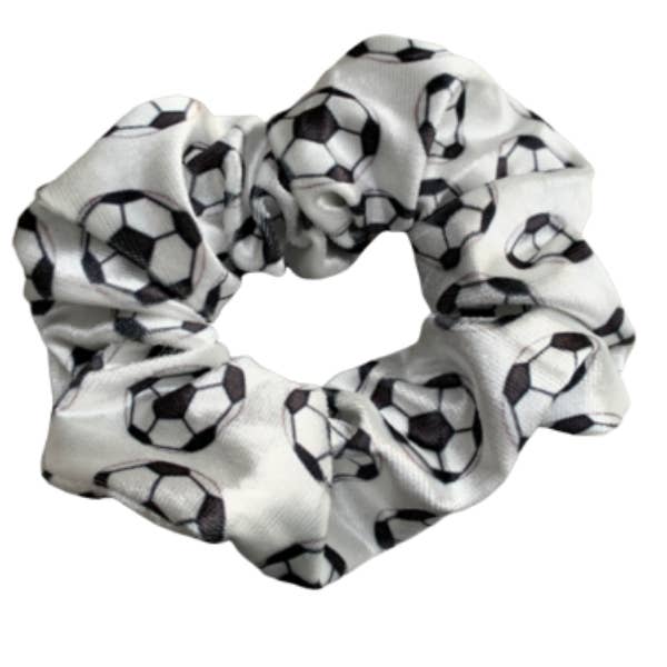 Fodbold Premium Velvet Scrunchie for engroshandel hos Sportybella