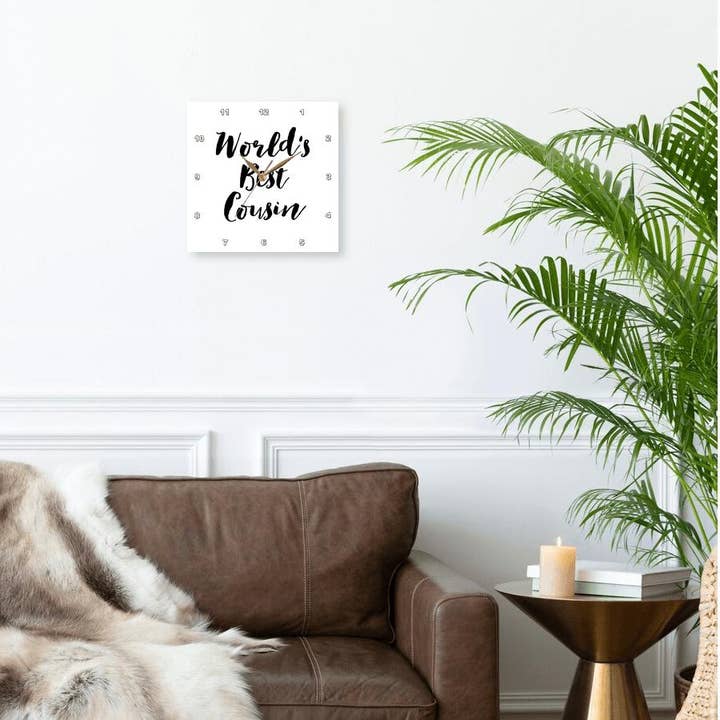 3dRose – wholesale Wall clock – 3dRose, Phrase - Worlds Best Cousin, Wall Clock