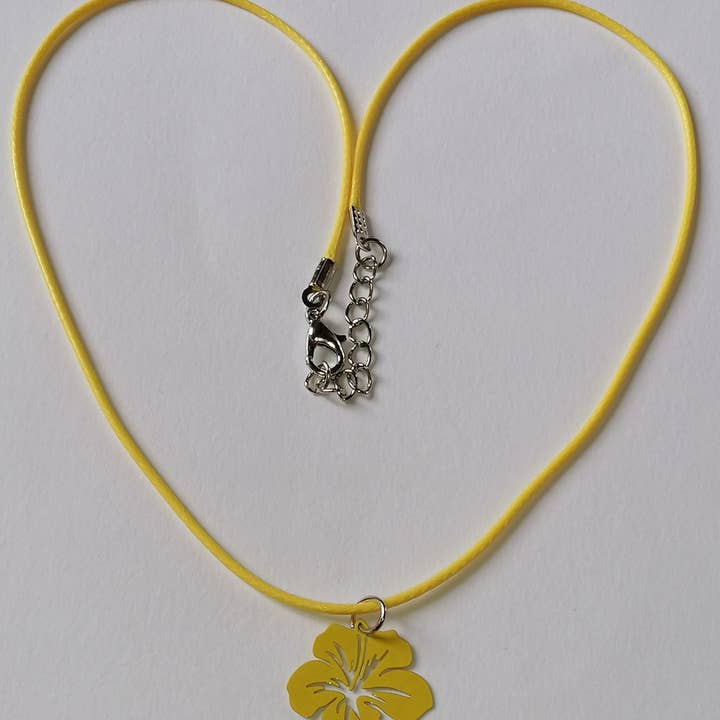 Parure hibiscus jaune pour la vente par Blue Moon Bijoux