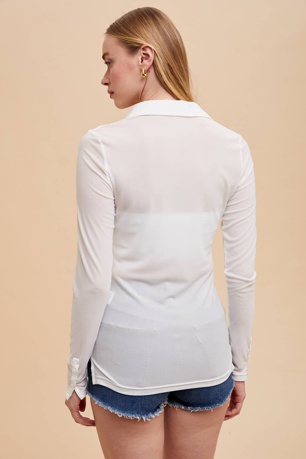 In Loom - Venta al por mayor Camisa con botones - Mujer - BOTÓN DE MICROMALLA EN LA PARTE SUPERIOR5