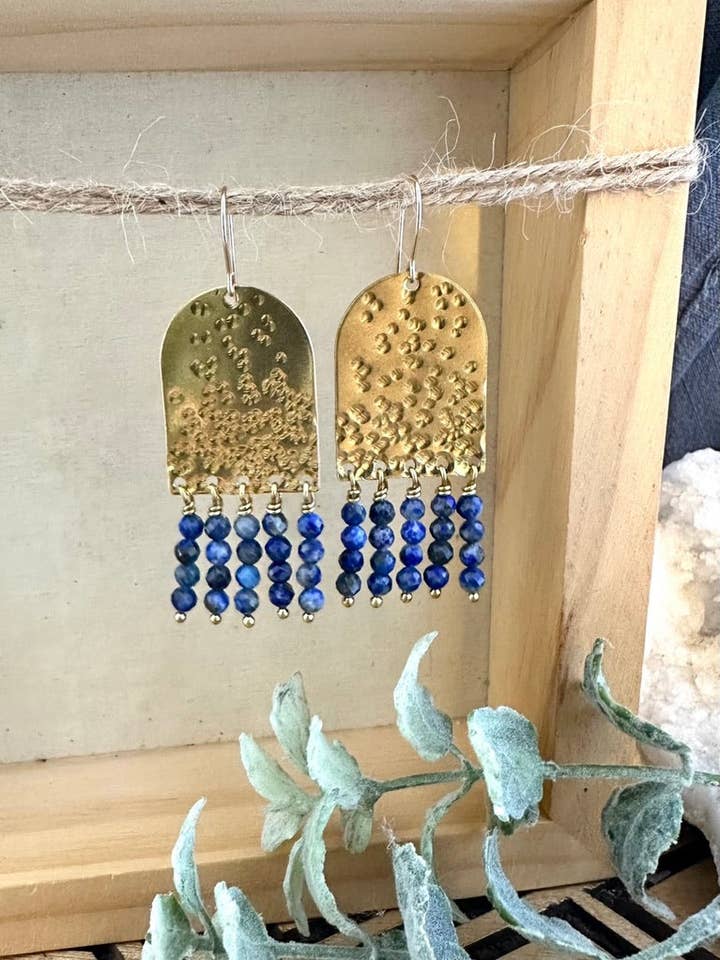 Fringe Earrings with Blue Lapis - Limited Edition for wholesale by Pyrite and Pearls