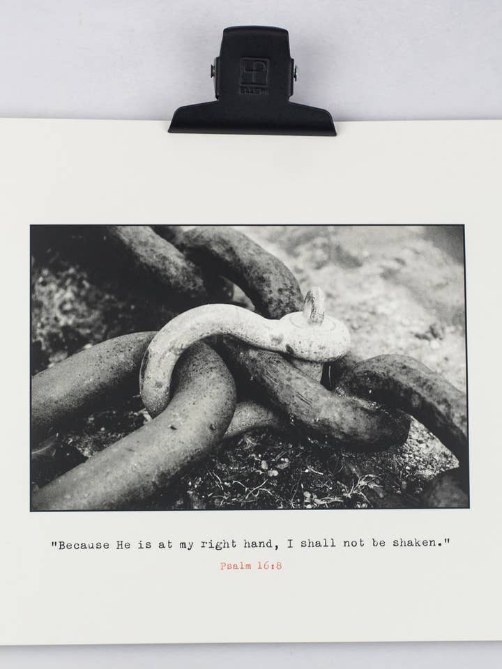 Ne pas être ébranlé Affiche chrétienne du verset biblique Psaume 16 pour la vente par Fieldnote