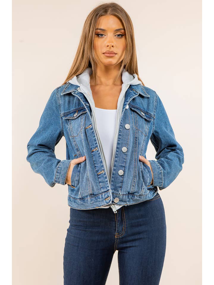 Veracci - Wholesale Denim Jacket - Women's - SWEATSHIRT HOODED DENIM JACKET5