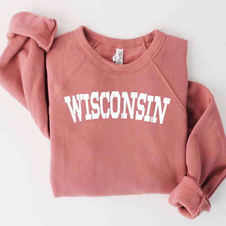 Sweatshirt Wisconsin Bella e Canvas Crewneck por atacado de Sights Ink