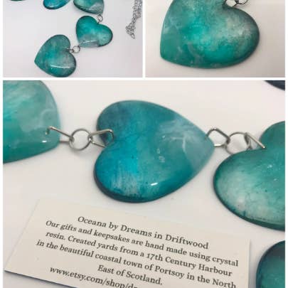 Oceana by Dreams in Driftwood - Wholesale Wall Accent - Blue Heart wall hanging garland | scottish | coastal gifts