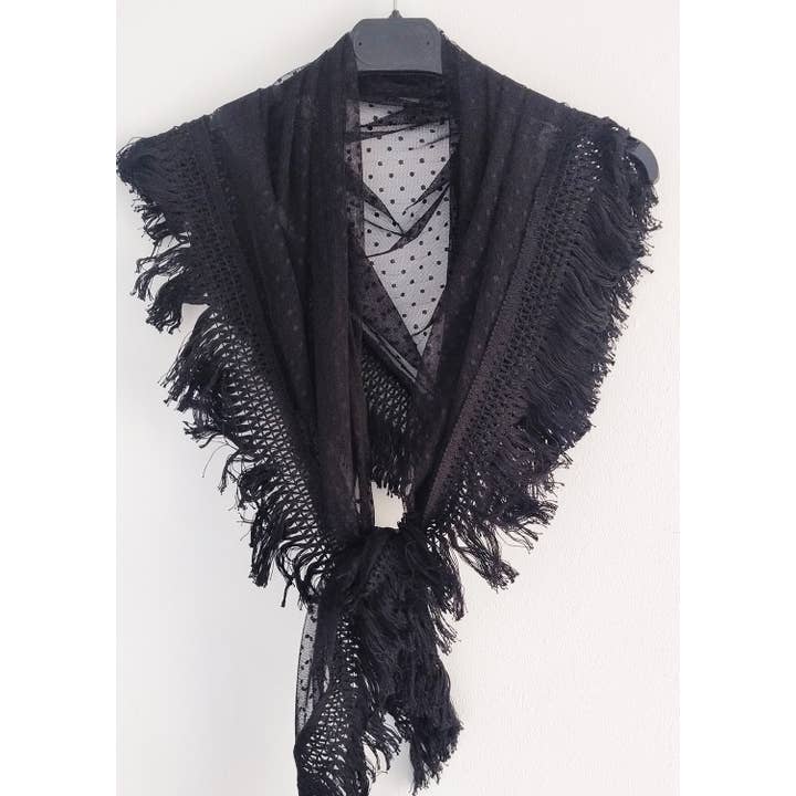 Susana Escribano - Wholesale Wrap - Women's - Flamenco shawl with plumeti fabric for women13