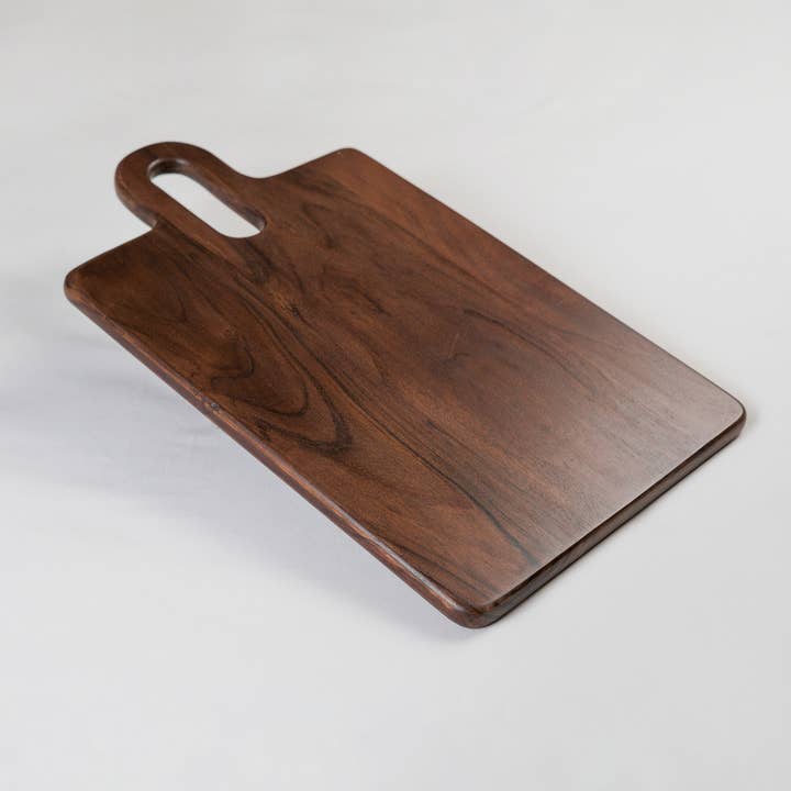 Rechteckiges Brett aus Akazienholz mit langen Rillen, Nussbaum, 2er-Set für den Großhandel von India Wholesale Co