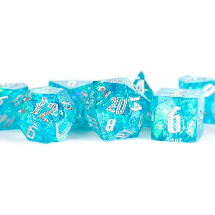 FanRoll by Metallic Dice Games - Vente Dé - Dés à inclusion Sharp Edge fabriqués à la main de première qualité (18 options)