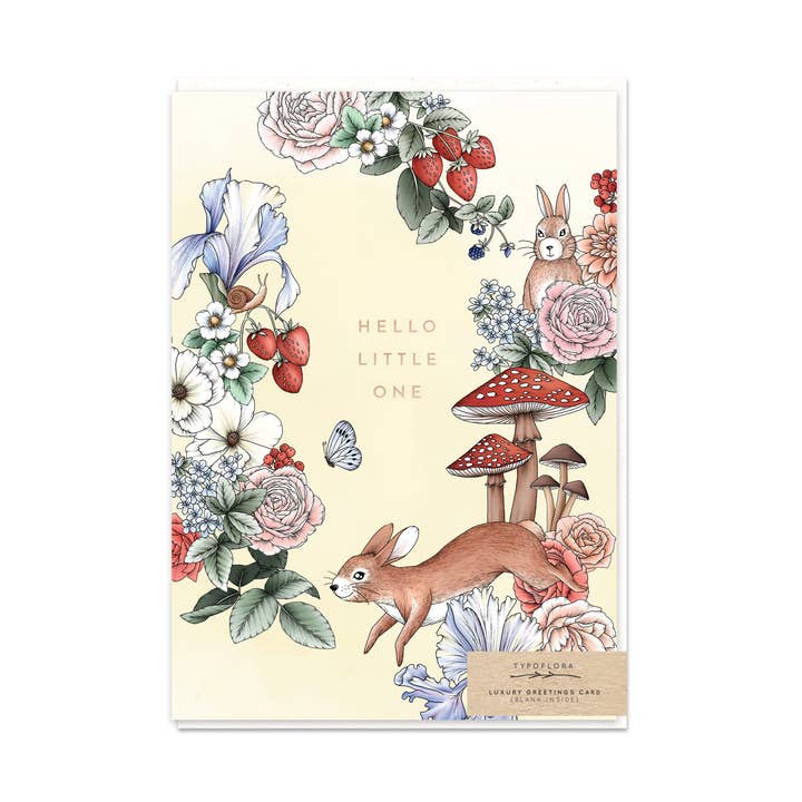 Mushroom Little One Card for wholesale by Typoflora