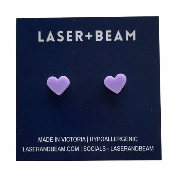 laserandbeam - Wholesale Stud/post earrings - Heart Studs - Mauve0