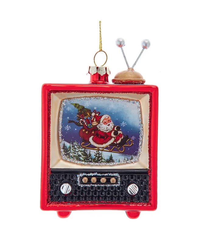 Kurt S. Adler, Inc. - Wholesale Ornament - 4.1" Santa TV Glass Ornament