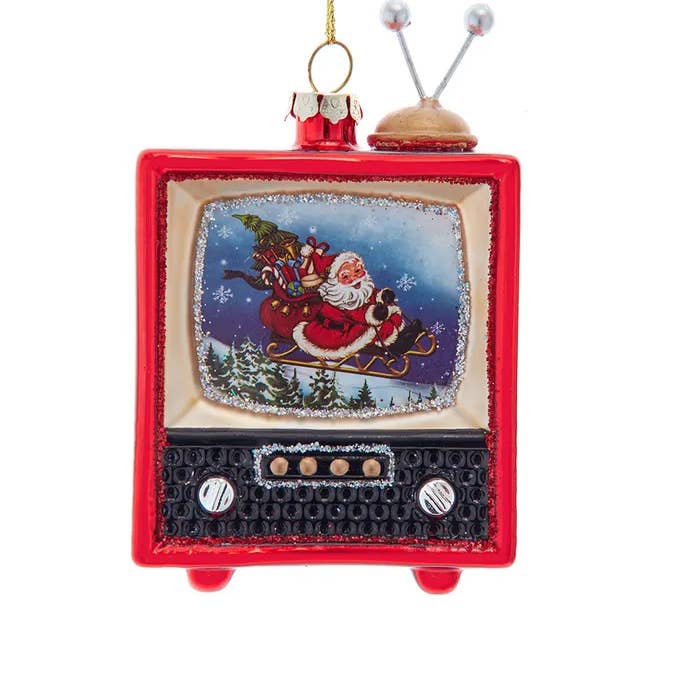 Kurt S. Adler, Inc. - Wholesale Ornament - 4.1" Santa TV Glass Ornament0