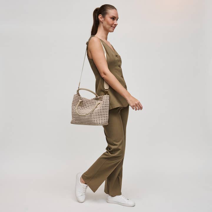 Sol and Selene - Wholesale Draagtas - Dames - Solstice Medium Handgeweven Knoop Tas9