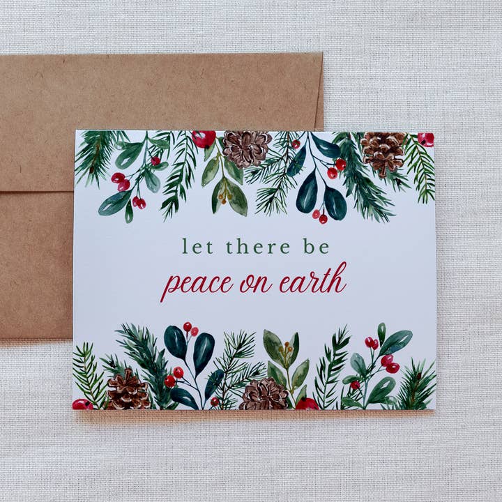 Håndlavet julekort med fred på jorden for engroshandel hos Darling Rosary