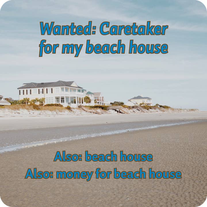 Drinks on Me - Wholesale Coasters - COASTER Wanted Caretaker | Funny Party Gift | Home Bar Decor