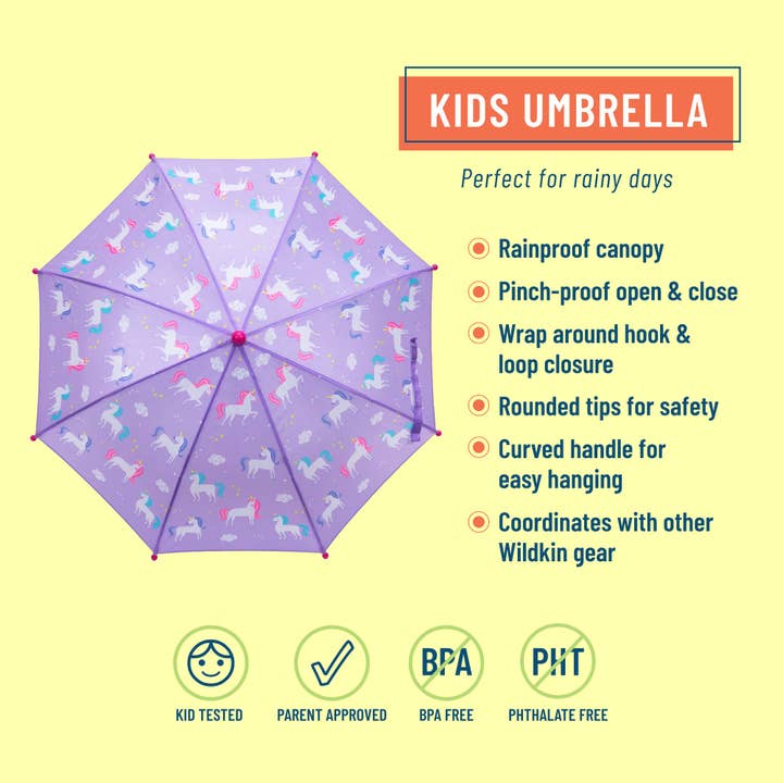 Wildkin - Wholesale Umbrella - Kids - Unicorn Umbrella1