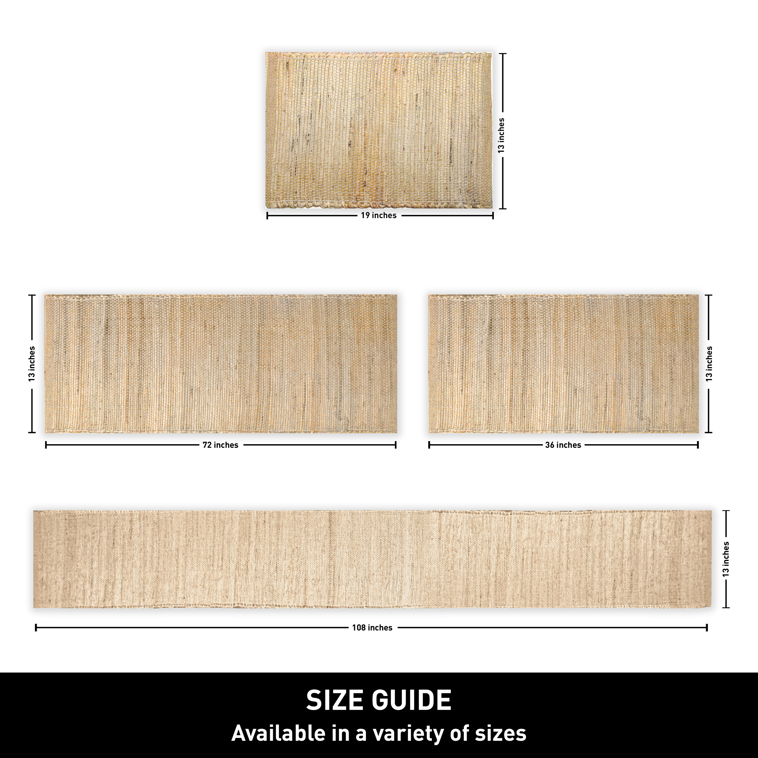 NATURLIG JUTE Sæt med 4 bordskånere af jute og hamp, 33x48 cm for engroshandel på Faire9