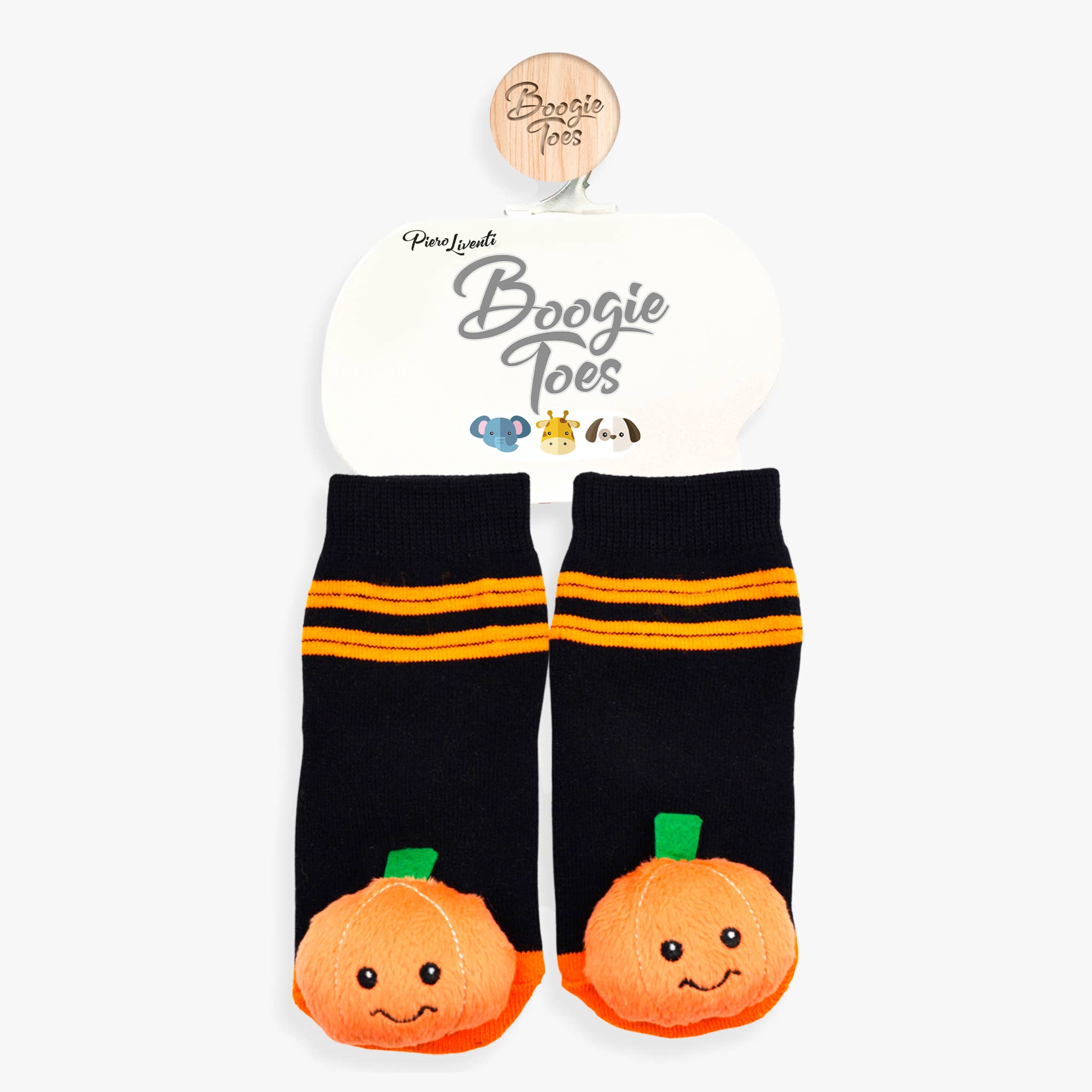 Boogie Toes - Vente Chaussettes – enfant et bébé - Chaussettes Hochet Pumpkin Halloween Boogie Toes1