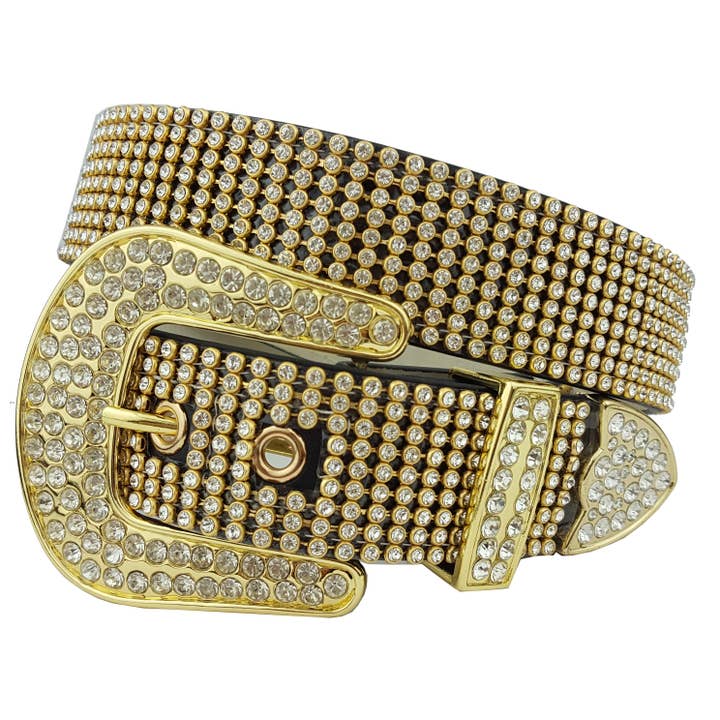 Axesoria West - Wholesale Belt - Women's - Special Price : Gold Western Rhinestone belt