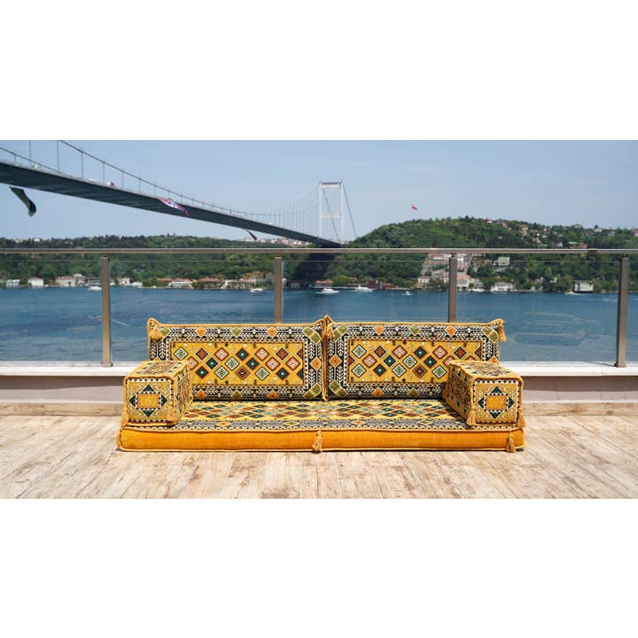 Arabic Sofa - Wholesale Bank - Gele sectionele bank, terrasbank, Arabische majlis