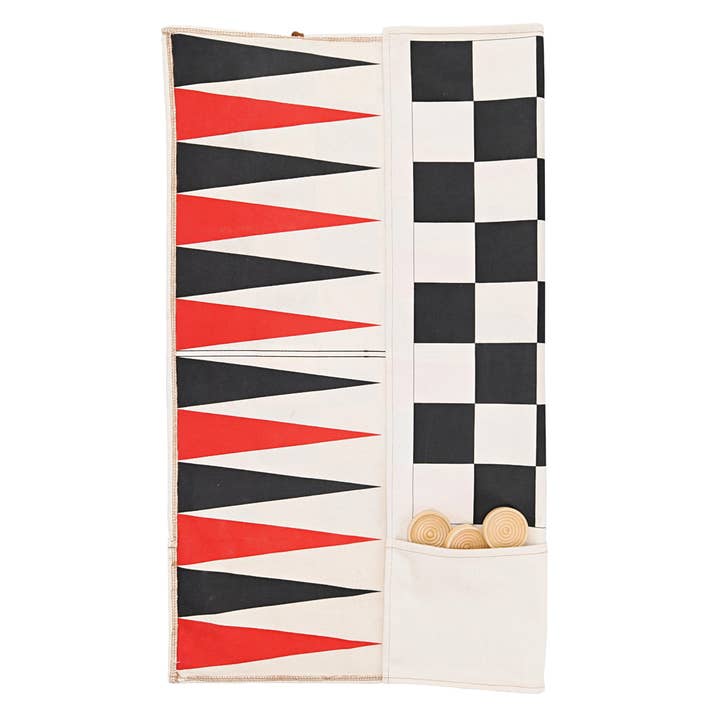 Wood Expressions - Wholesale Board Game - Pacific Shore Games Cloth Rollup Travel Chess, Checkers and Backgammon Game Set8