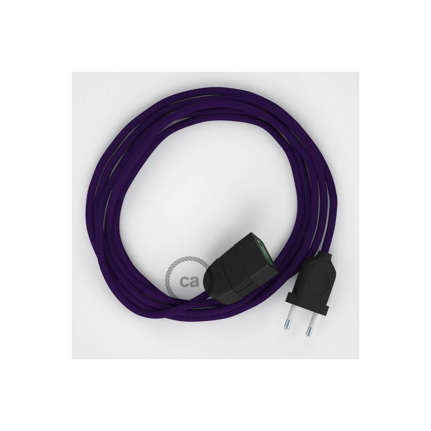 LIGHTINUP S.R.L. – wholesale Charging cable – Electric extension with textile cable RM14 Silk Effect Purple 2P 10A1