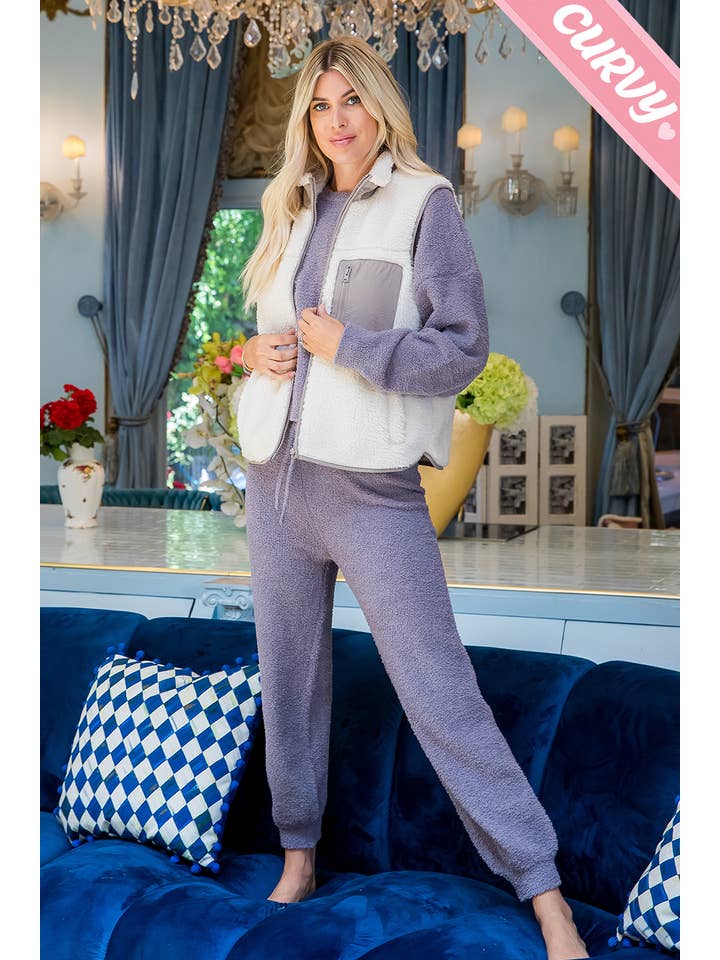 Sweet Lovely by Jen - Wholesale Outerwear Vest - Women's - SW459PL SHERPA VEST18