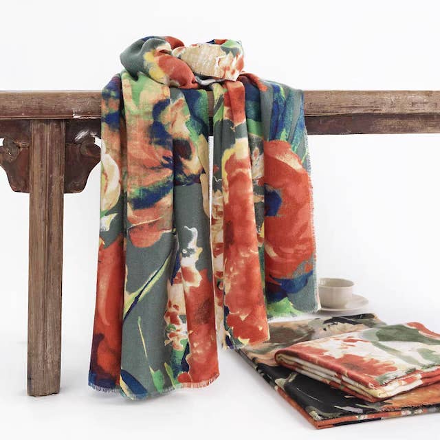 S25261 Fall Print Scarf for wholesale by Pretty Persuasions