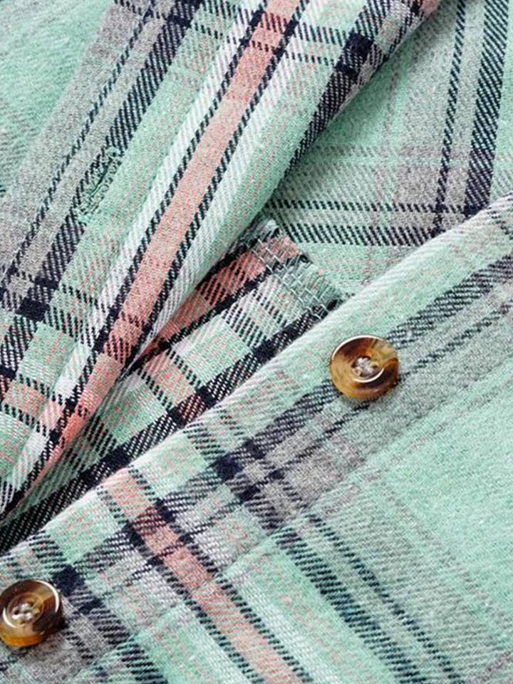 NINEXIS - Wholesale Coat - Women's - CWOCO1101_CASUAL HOODED COLORBLOCK PLAID SHIRT COAT8