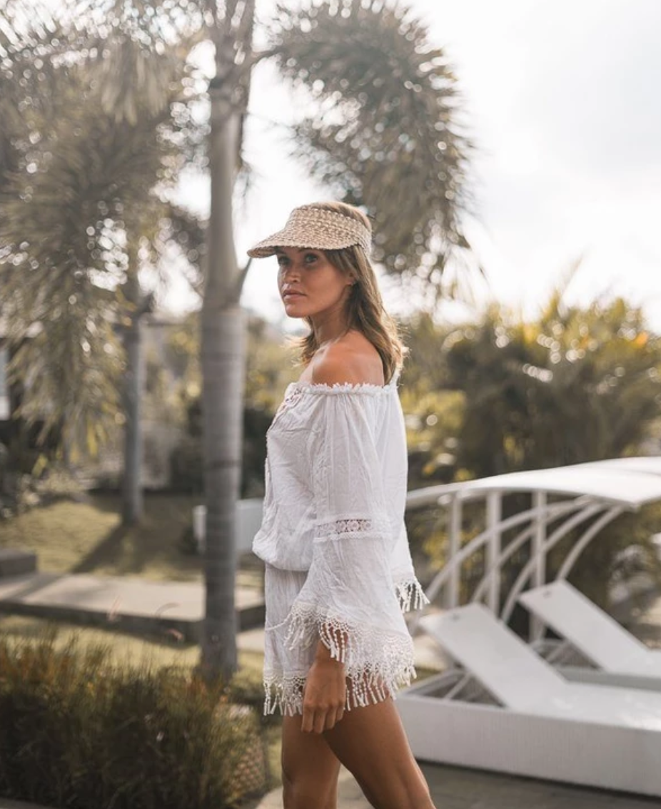 POPPY + SAGE - Venta al por mayor Visera - Mujer - Sombrero con visera de paja - Azalea Pink4