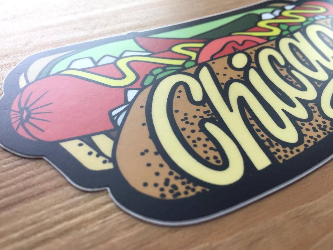 Sprouted Scribbles - Wholesale Sticker - Chicago Sticker - Hot Dog Travel Food6