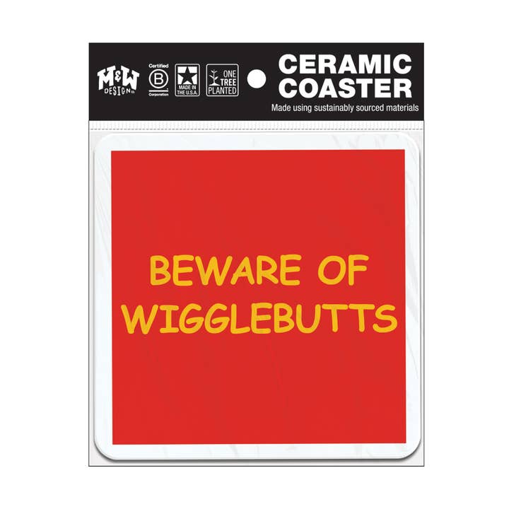 Attention aux fesses qui remuent - Dessous de verre en céramique pour la vente par WitWords by M&W Design Co.