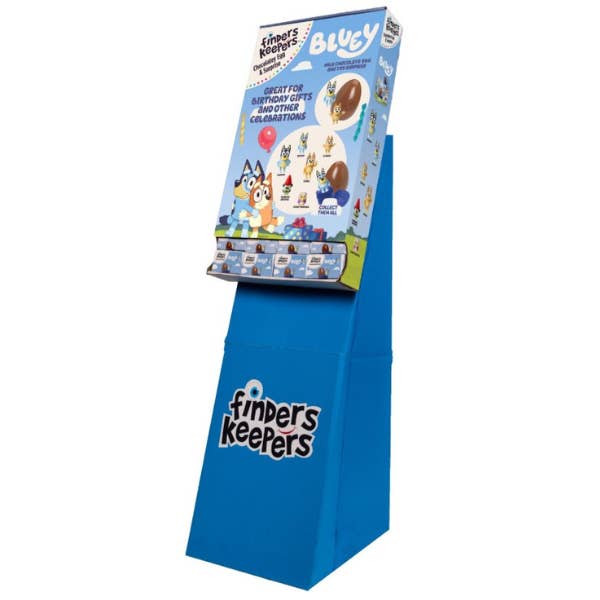 Finders Keepers Bluey Milk Choc & Surprise Box 36ct Shipper for wholesale by Grandpa Joe's Candy Shop
