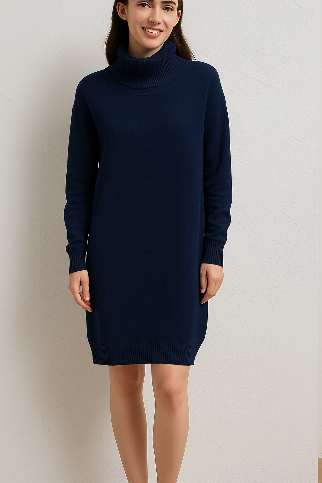 Lucy Sparks – wholesale Dress – Women's – PLUS SIZE SOFT KNIT ROLL NECK DRESS1