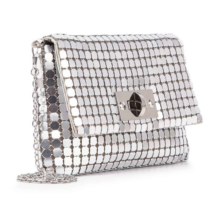 Handbag Express - Wholesale Clutch Bag - Women's - Metal Mesh Front Flap Evening Bag