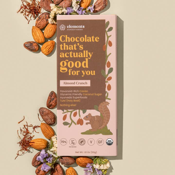 Mandelknas 70% Mørk Chokolade for engroshandel hos Elements Truffles