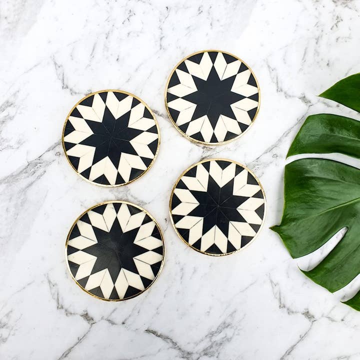 CLINQ - Wholesale Coasters - Bone Inlay Coasters