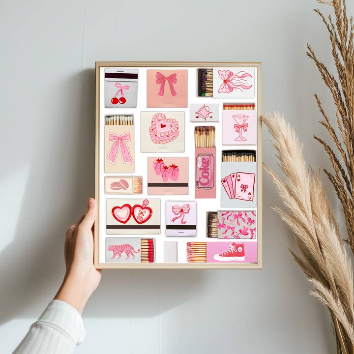 inviting affairs paperie - Wholesale Art Print - Girly Coquette Matchbook Art Print – Elegant and Chic Art1