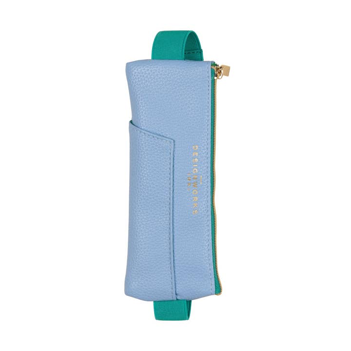 Designworks Ink Pen Pouch - Light Blue + Green for wholesale by Designworks Collective