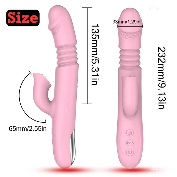 VibChief - Wholesale Sex Toy - Rabbit Heating Vibrator with Thrusting & Heat Function