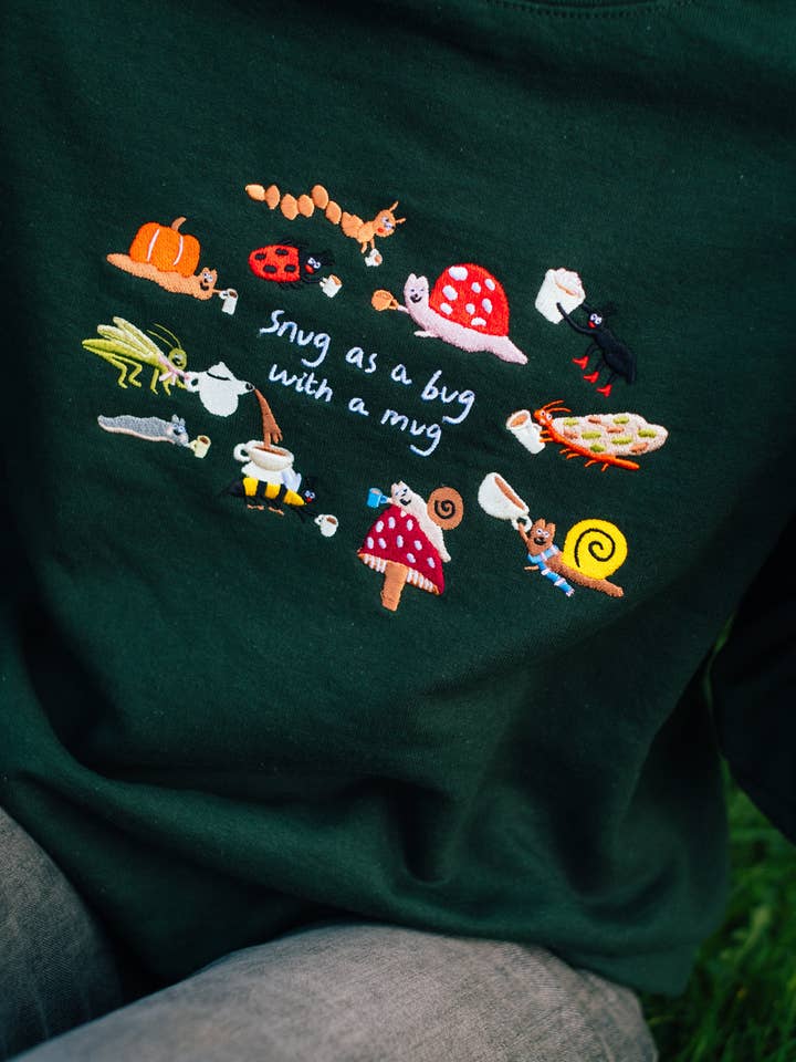 Snug as a Bug Embroidered Sweatshirt for wholesale by Limpet Store