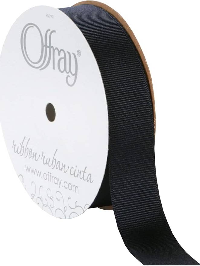 Grosgrain Black 7/8" x 20 Yards for wholesale by Berwick Offray Ribbon