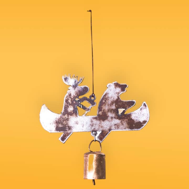 Whimsies - Vendita all'ingrosso Campanelle a vento - Canoa alce orso campanelli eolici campana ornamento lodge regali lago