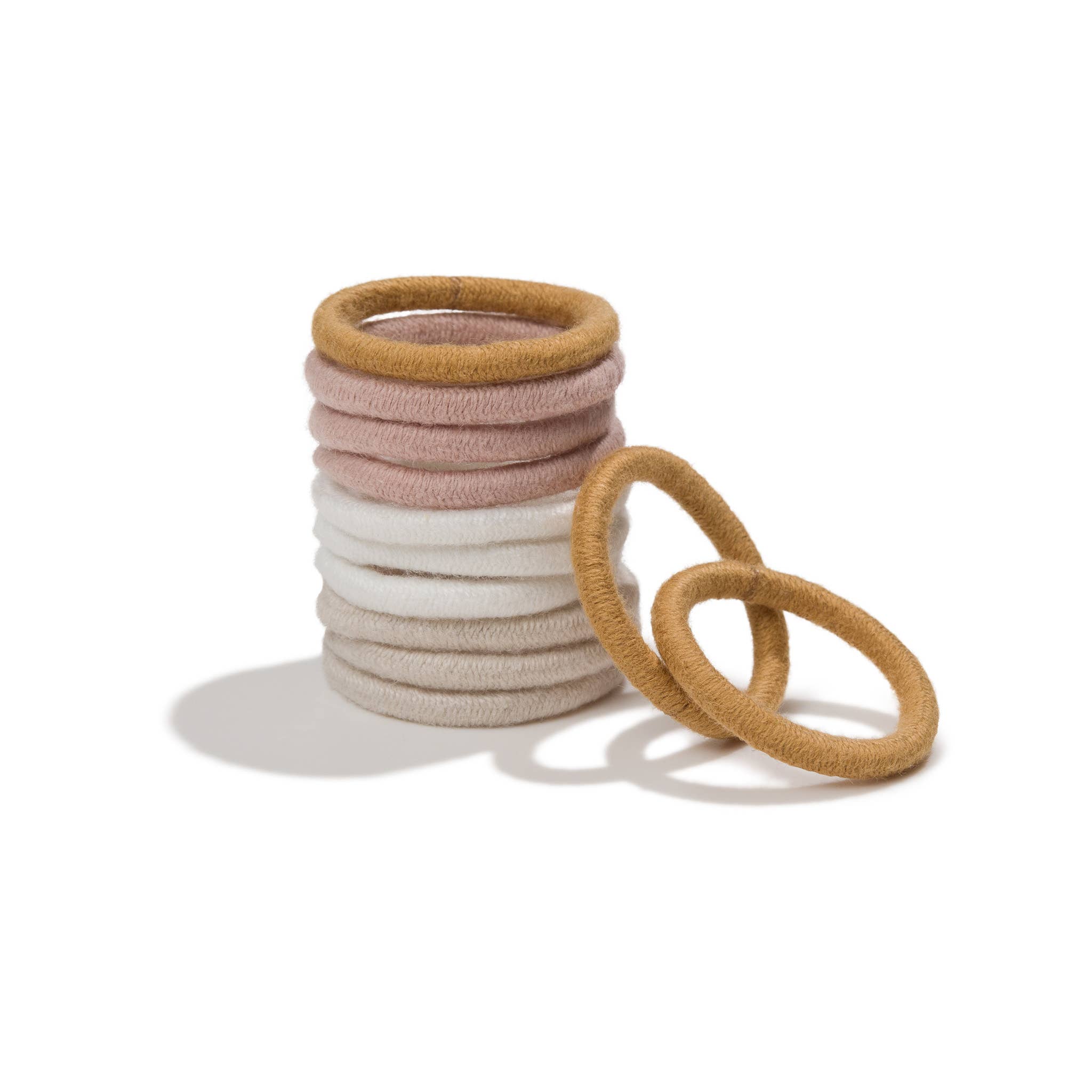 KOOSHOO - Wholesale Hair Tie - Plastic-free Round Hair Ties - Mini 12-pack - Golden Fibres12